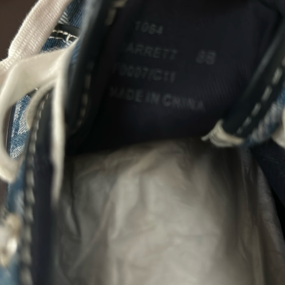 🆕 Coach Barrett Leather Canvas Fashion Sneakers Blue Women's US 8B - Picture 7 of 9